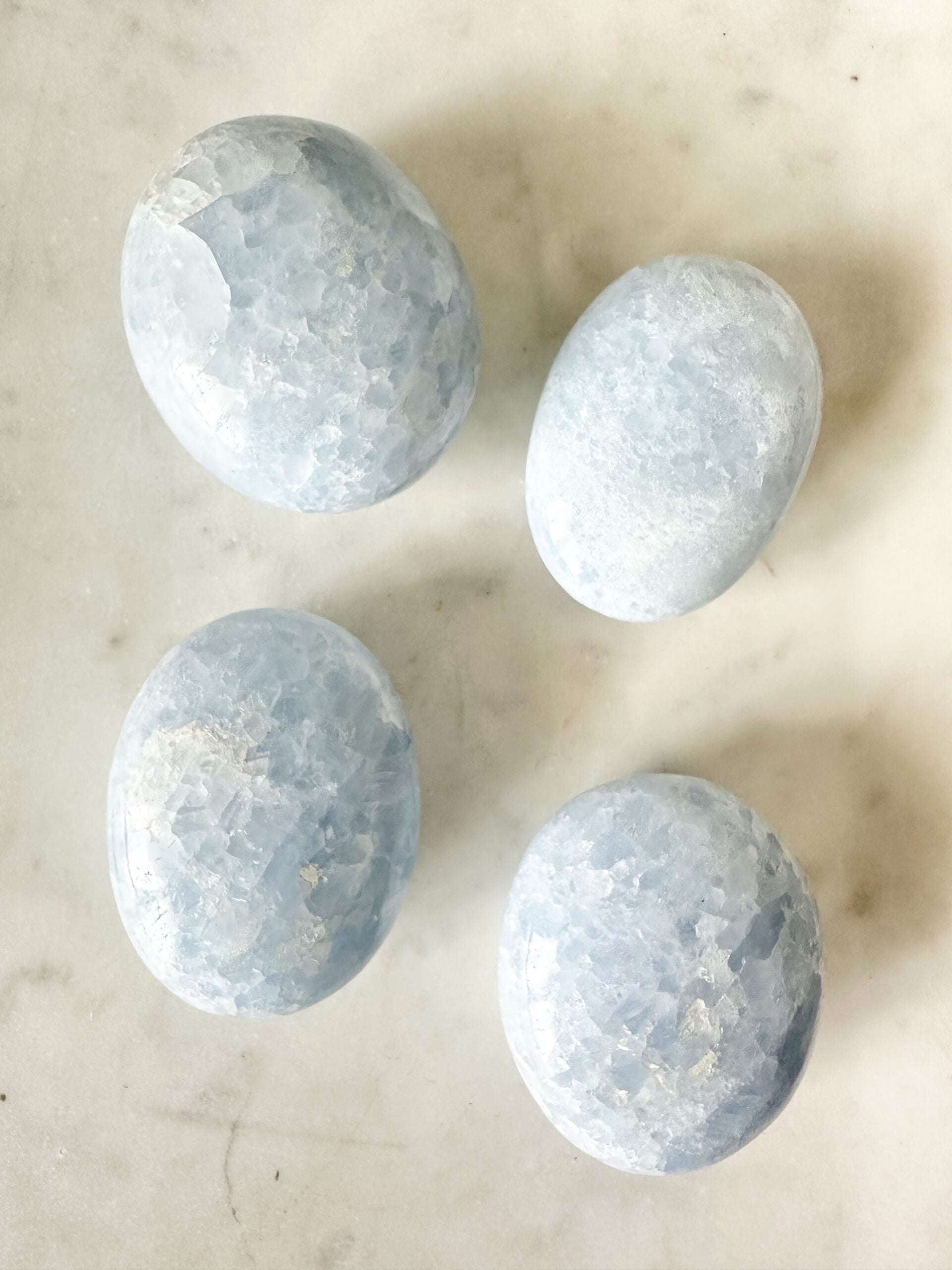 Celestite Palm Stone